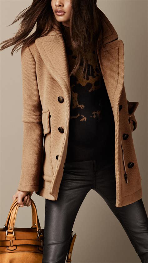 burberry pea coat jacket|Burberry camel wool coat men's.